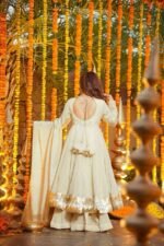 White Gown with Plazzo Pants and Dupatta