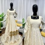 White Gown with Plazzo Pants and Dupatta