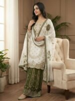 GMY SILK EMBROIDERY TOP PLAZZO DUPATTA