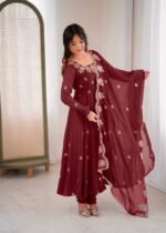 Crunchy Silk Anarkali with Embroidery work