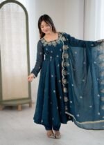 Crunchy Silk Anarkali with Embroidery work