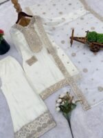 Fendy Silk Sequence Embroidery Top Plazzo Suit