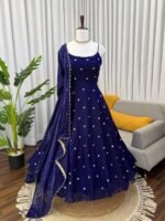 Sleeveless Fendy Silk Anarkali