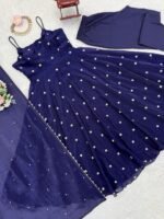 Sleeveless Fendy Silk Anarkali