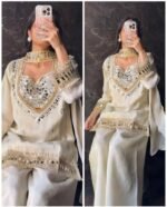 Fendy Silk Mirror Work Top Plazzo Dupatta