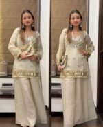 Fendy Silk Mirror Work Top Plazzo Dupatta