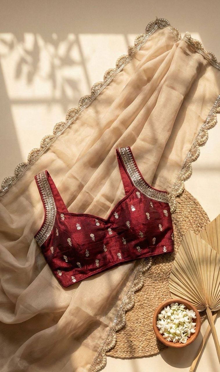 Crunchy Embroidery Saree