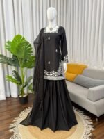 Heavy Natural Crep Top Plazzo Dupatta