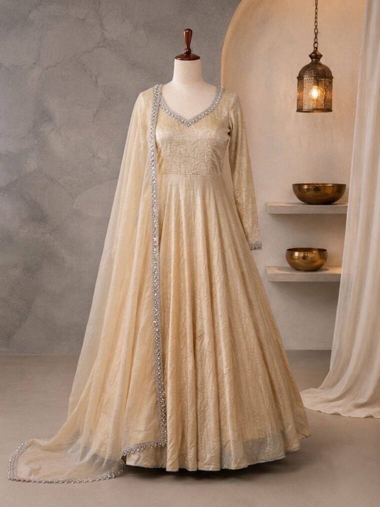 Doremon Crush With Real Mirror Anarkali Pants Dupatta