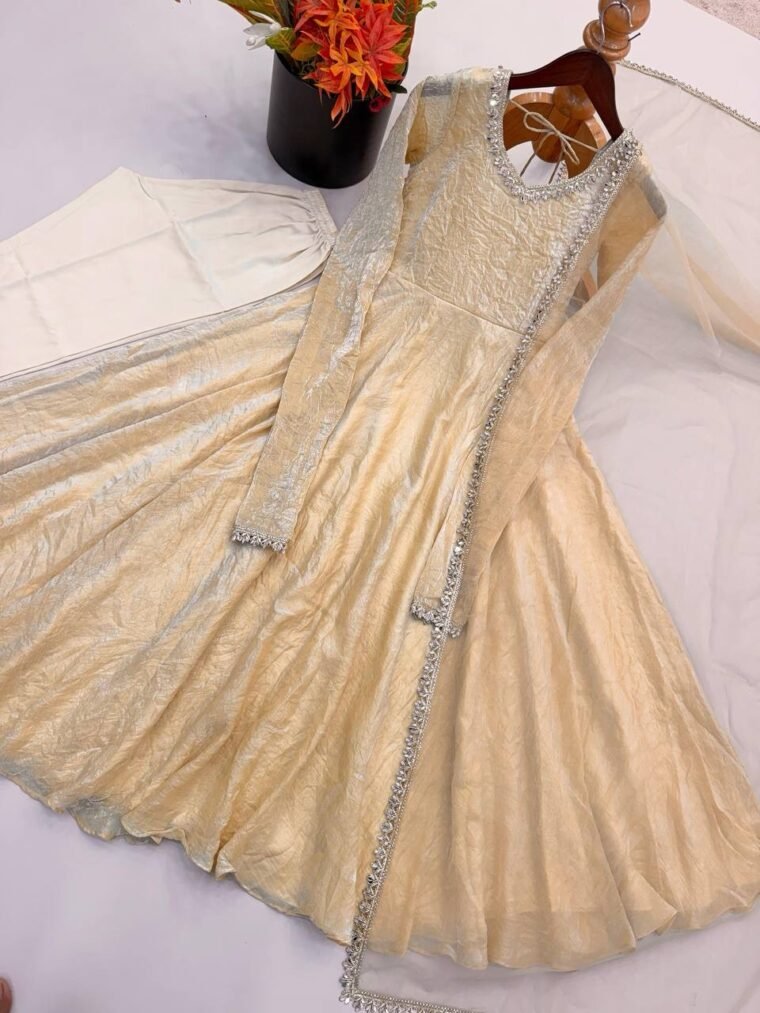 Doremon Crush With Real Mirror Anarkali Pants Dupatta